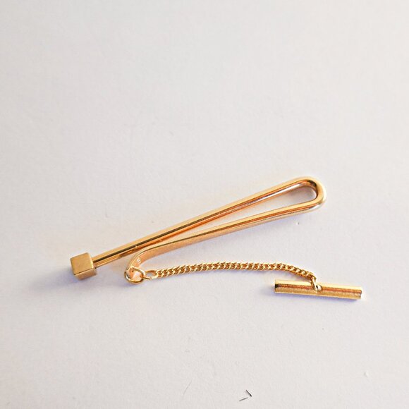 VTG Signed Anson Gold Tone Tie Bar - Picture 1 of 2